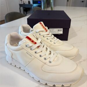 Prada white sneakers 12.5 US 11.5 UK